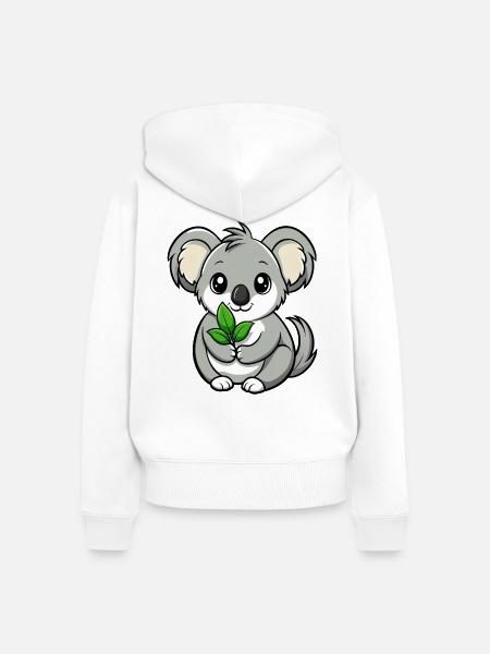 Baby-Koala - Frauen Premium Bio Zip Hoodie - Weiß