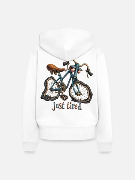 just tired Fahrrad - Frauen Premium Bio Zip Hoodie - Weiß