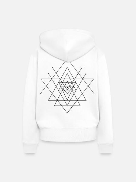 Sri Yantra - Frauen Premium Bio Zip Hoodie - Weiß