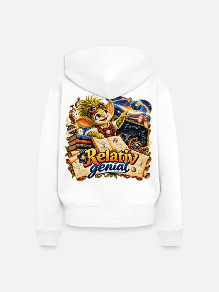 Wenuma Relativ genial - Frauen Premium Bio Zip Hoodie - Weiß