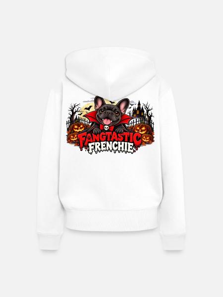 Fangtastic Frenchie Halloween Französische - Frauen Premium Bio Zip Hoodie - Weiß