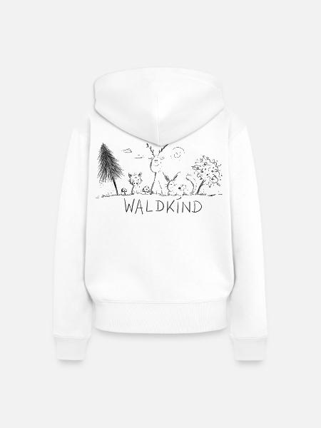 Waldkind Natur Sketch Kindergarten - Frauen Premium Bio Zip Hoodie - Weiß