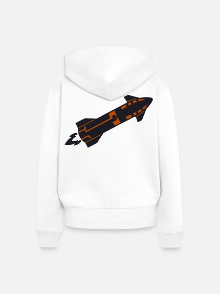 Raumschiff Rakete Silhouette - Frauen Premium Bio Zip Hoodie - Weiß