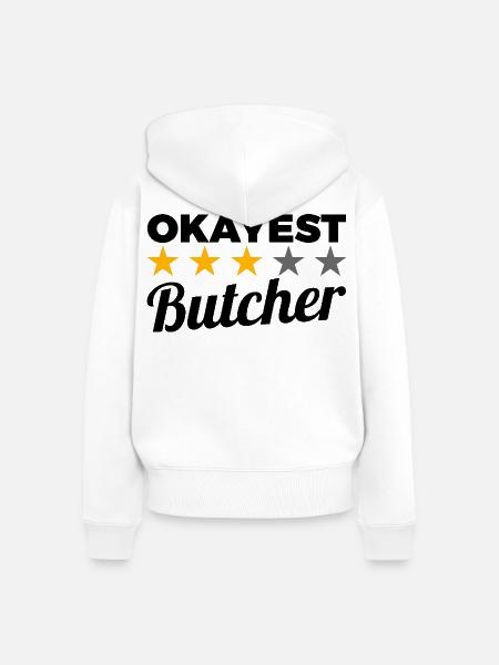 Durchschnittlicher Fleischer - Frauen Premium Bio Zip Hoodie - Weiß