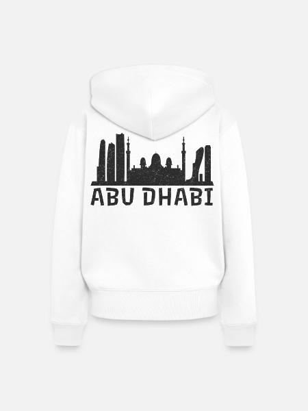 Abu Dhabi Nightscape - Frauen Premium Bio Zip Hoodie - Weiß