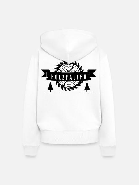 Holzfäller - Frauen Premium Bio Zip Hoodie - Weiß