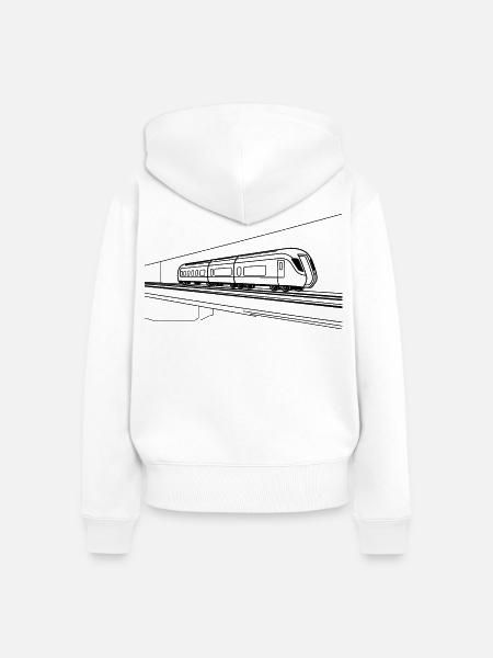 Eisenbahn Skizze - Frauen Premium Bio Zip Hoodie - Weiß