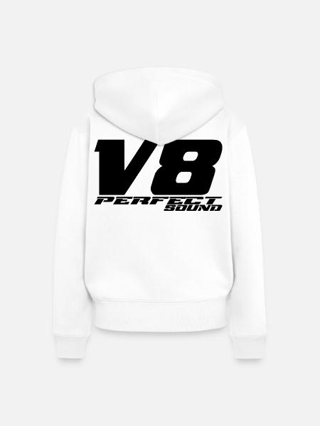 V8 - Frauen Premium Bio Zip Hoodie - Weiß
