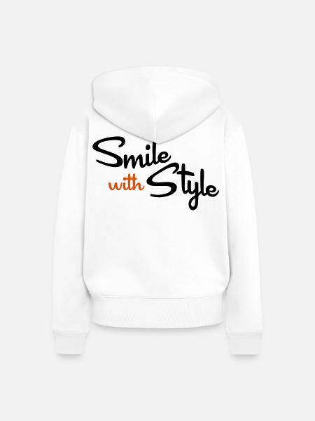 smile - Frauen Premium Bio Zip Hoodie - Weiß