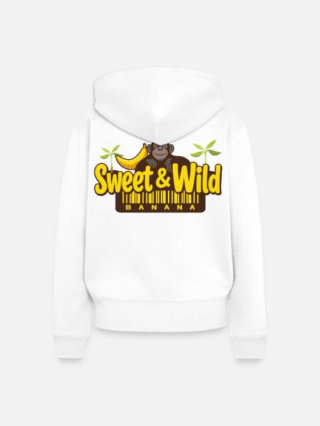 Süß und Wild - Frauen Premium Bio Zip Hoodie - Weiß
