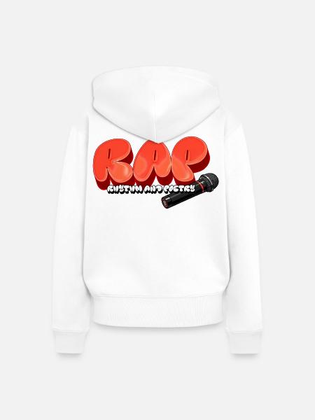 RAP – Rhythm And Poetry - Frauen Premium Bio Zip Hoodie - Weiß