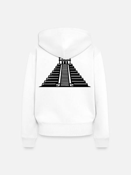 Pyramide von Chichén Itzá - Frauen Premium Bio Zip Hoodie - Weiß