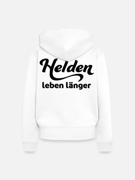 helden - Frauen Premium Bio Zip Hoodie - Weiß