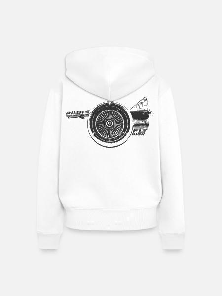 Jetpower Legacy - Frauen Premium Bio Zip Hoodie - Weiß