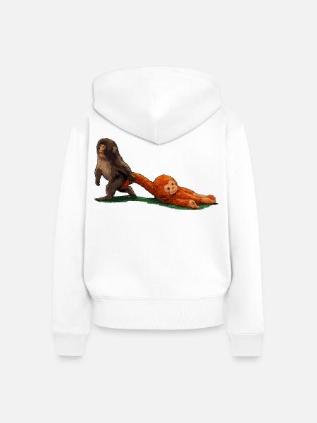 punch the monkey - Frauen Premium Bio Zip Hoodie - Weiß