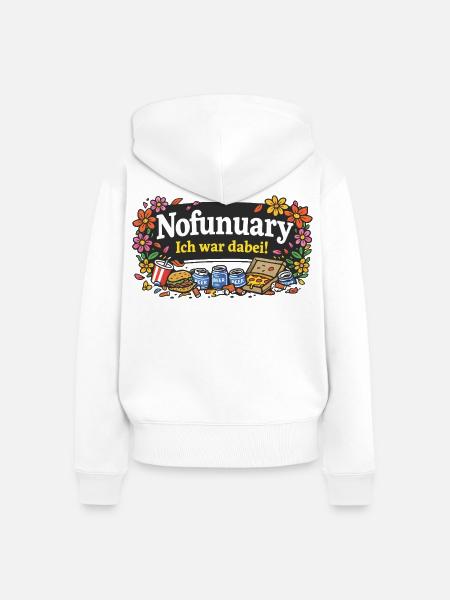 Nofunuary - Frauen Premium Bio Zip Hoodie - Weiß