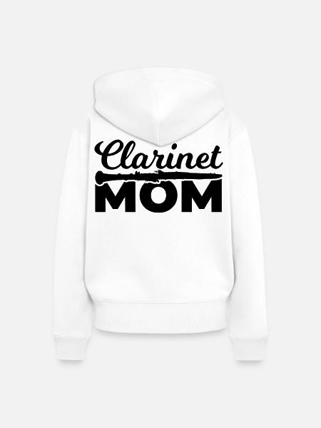Klarinettenspieler Mutter - Frauen Premium Bio Zip Hoodie - Weiß