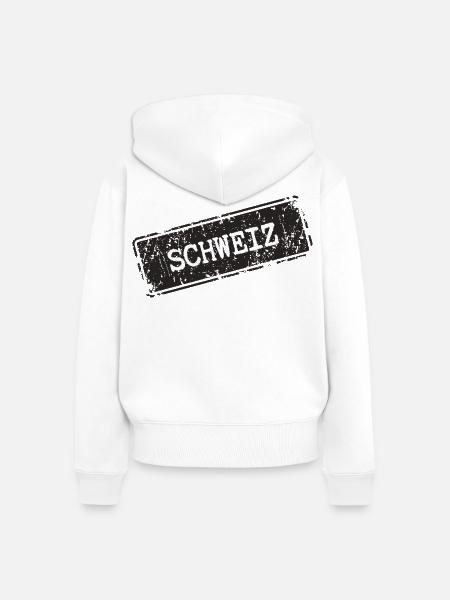 Schweiz - Frauen Premium Bio Zip Hoodie - Weiß