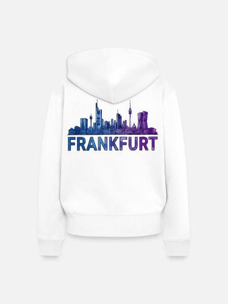 Frankfurt Stadt Skyline - Frauen Premium Bio Zip Hoodie - Weiß