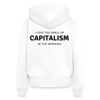 Investor - Stock Exchange Dividend - Women's Premium Organic Zip Hoodie - white - Back - AI Model Female 172 light (172cm)