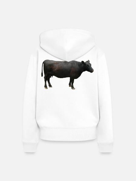 Rind schwarz - Frauen Premium Bio Zip Hoodie - Weiß