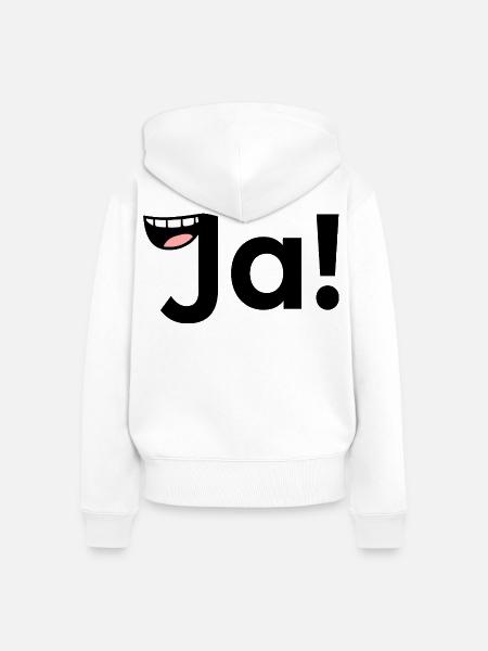 Positive Antwort JA - Frauen Premium Bio Zip Hoodie - Weiß