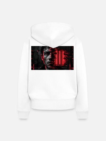 Der EAN-Code der Zivilisation - Frauen Premium Bio Zip Hoodie - Weiß