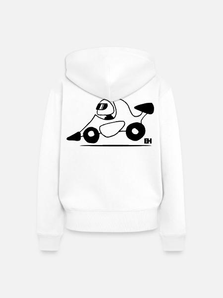 Rennwagen - Frauen Premium Bio Zip Hoodie - Weiß