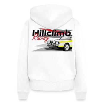 Rallye Quattro Courses de côte - Sweat à capuche zippé Premium bio Femme - blanc - Dos - AI Model Female 172 light (172cm)