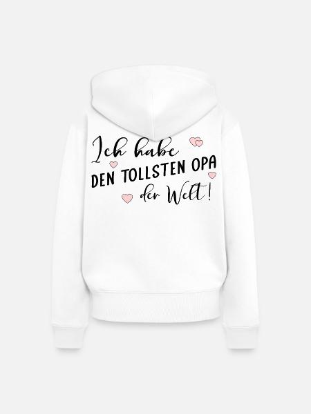 Komplimente Opa - Frauen Premium Bio Zip Hoodie - Weiß
