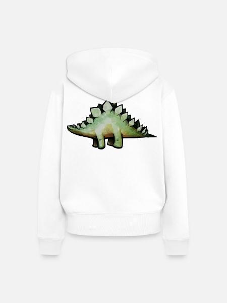 Smaragd-Stego in Aquarell - Frauen Premium Bio Zip Hoodie - Weiß