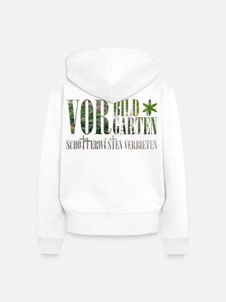 Vorbild Vorgarten - Frauen Premium Bio Zip Hoodie - Weiß