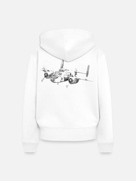 B-25 - Frauen Premium Bio Zip Hoodie - Weiß
