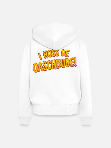 I Hoss de Oaschbude - Frauen Premium Bio Zip Hoodie - Weiß