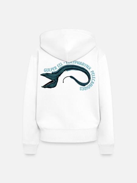 Tiefsee Monster - Pelikanaal - Frauen Premium Bio Zip Hoodie - Weiß