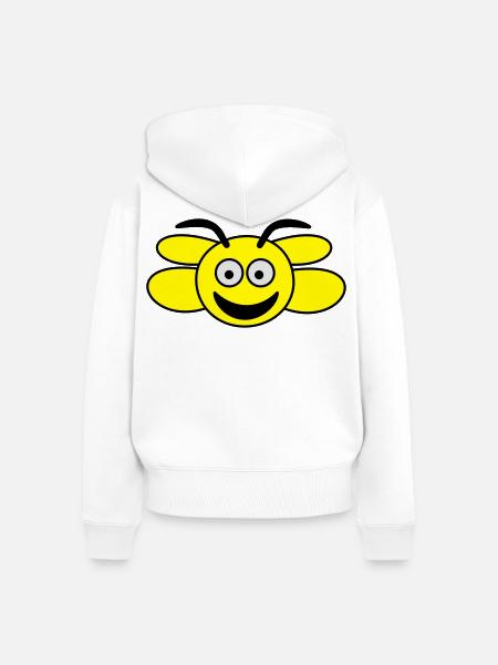 Biene - Frauen Premium Bio Zip Hoodie - Weiß