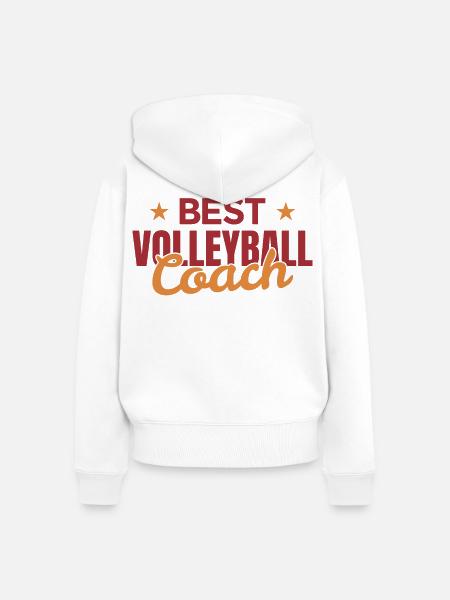 Volleyball Trainer - Frauen Premium Bio Zip Hoodie - Weiß
