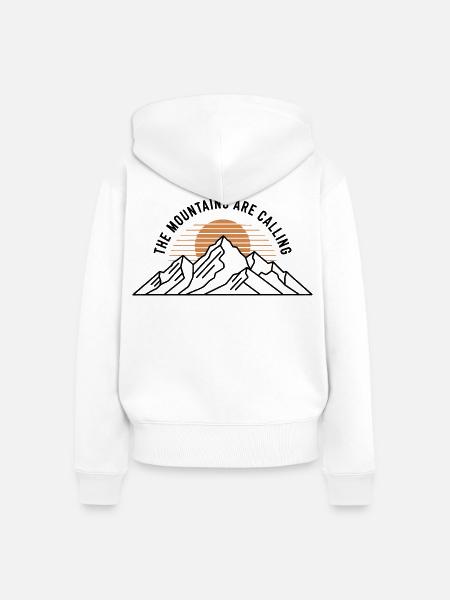 Berge - Spruch - Frauen Premium Bio Zip Hoodie - Weiß