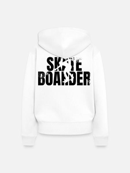Skateboarder - Frauen Premium Bio Zip Hoodie - Weiß