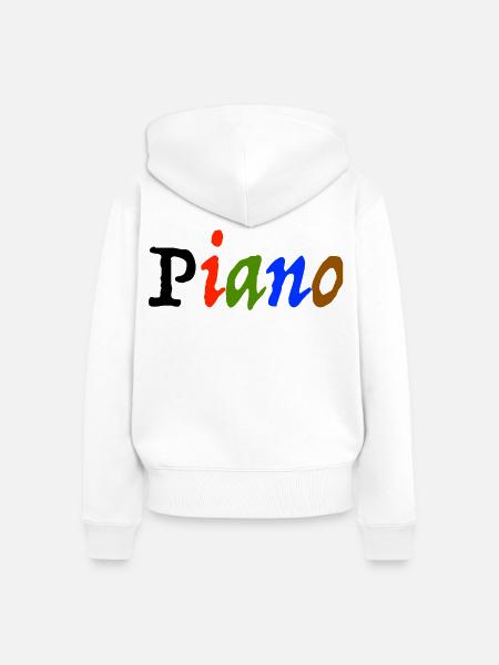 piano - Frauen Premium Bio Zip Hoodie - Weiß