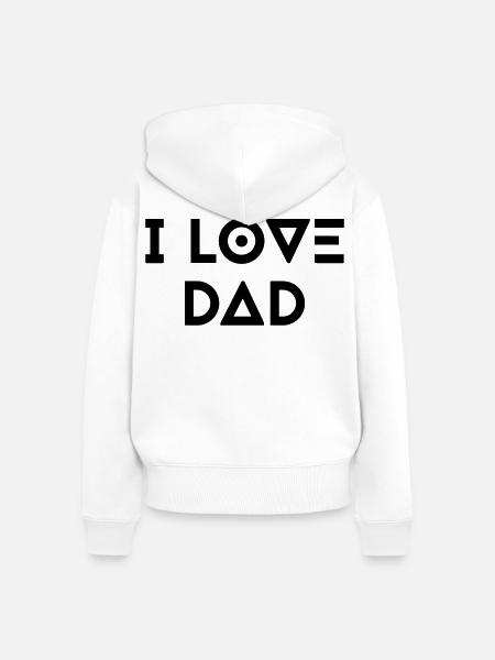 I LOVE DAD - Frauen Premium Bio Zip Hoodie - Weiß