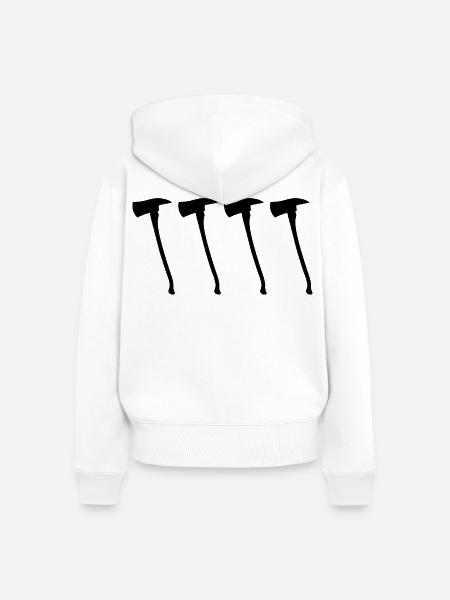 Feuerwehraxt - Frauen Premium Bio Zip Hoodie - Weiß