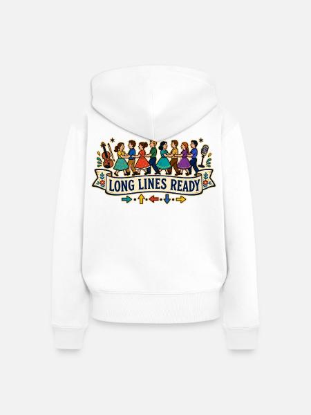 LONG LINES READY - Frauen Premium Bio Zip Hoodie - Weiß