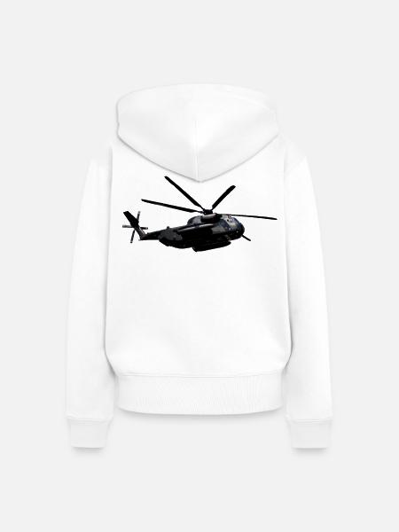 Transporthubschrauber - Frauen Premium Bio Zip Hoodie - Weiß