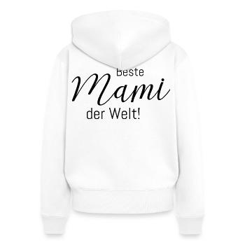 Beste Mami der Welt! - Frauen Premium Bio Zip Hoodie - Weiß - Hinten - AI Model Female 172 light (172cm)