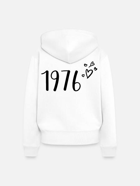 1976 - Frauen Premium Bio Zip Hoodie - Weiß