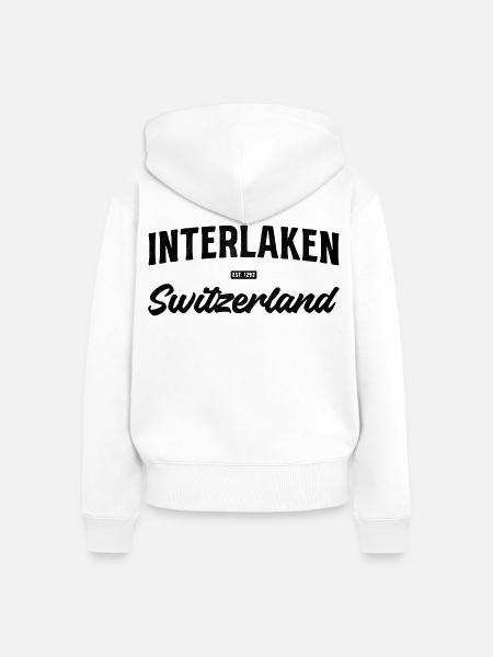 Interlaken Swiss Travel Vibes - Frauen Premium Bio Zip Hoodie - Weiß