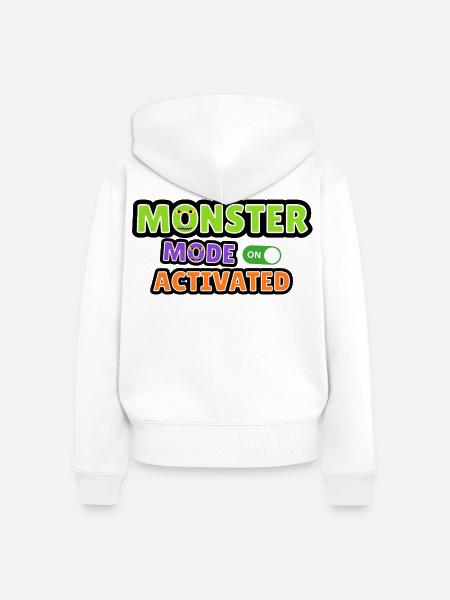 Monstermodus aktiviert - Frauen Premium Bio Zip Hoodie - Weiß