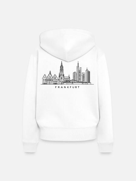 Frankfurt Skyline – Line Art - Frauen Premium Bio Zip Hoodie - Weiß