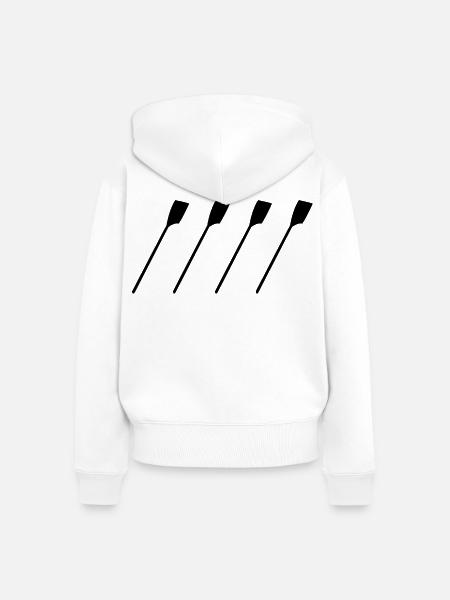 Ruder Skizze - Frauen Premium Bio Zip Hoodie - Weiß